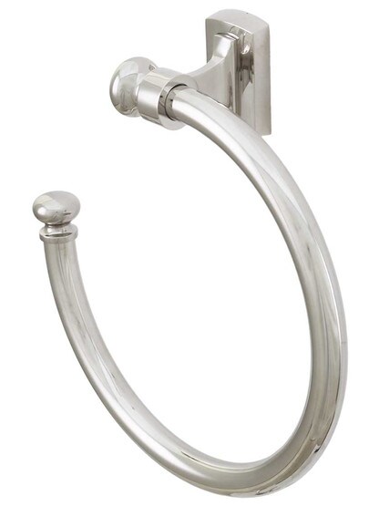 Beacon Towel Ring in Polished Nickel.